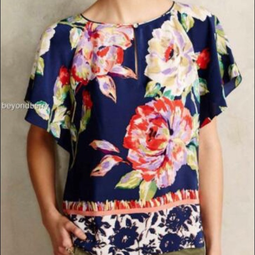 Anthropologie Maeve silk blouse